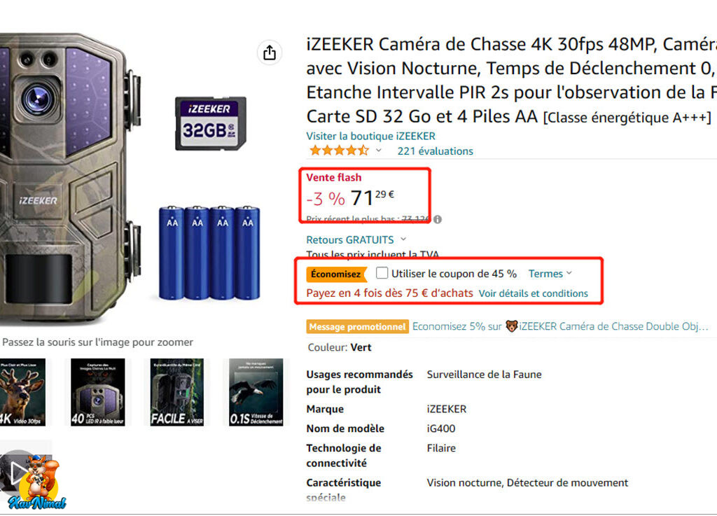 caméra chasse izeeker ig400