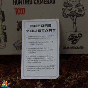 notice d'utilisation caméra chasse campark TC07